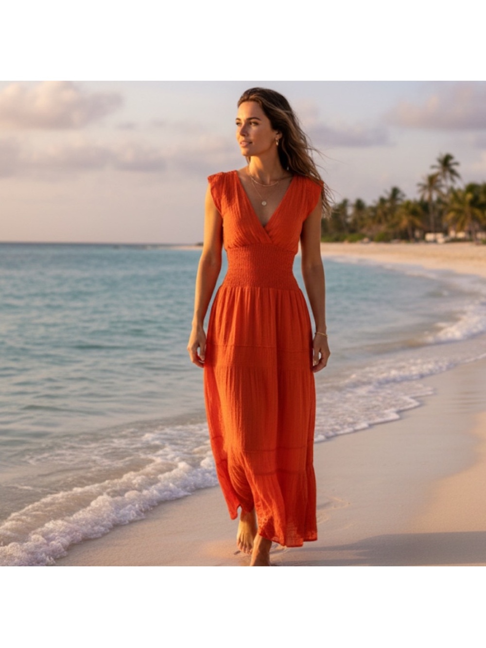 Felicité Smocked Maxi Dress Size 4